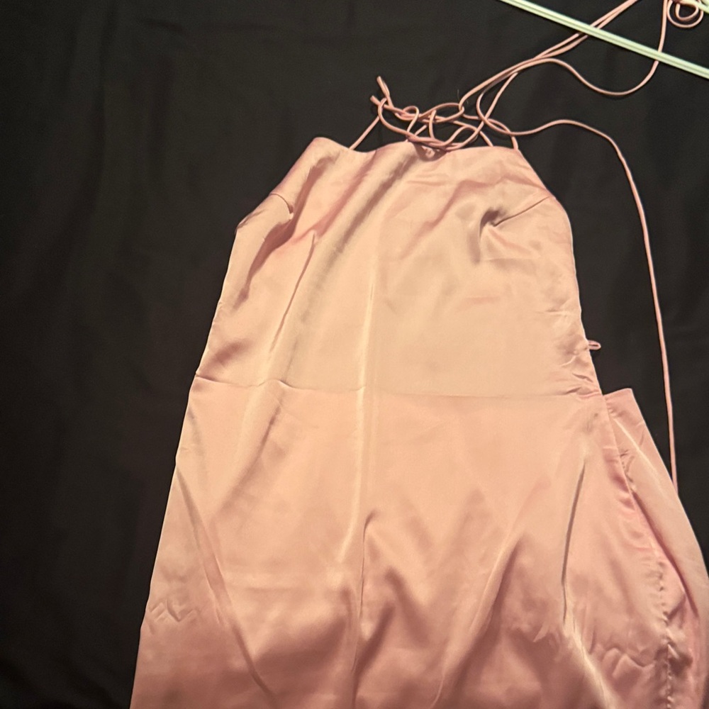 Pink Satin meshki Slip Dress